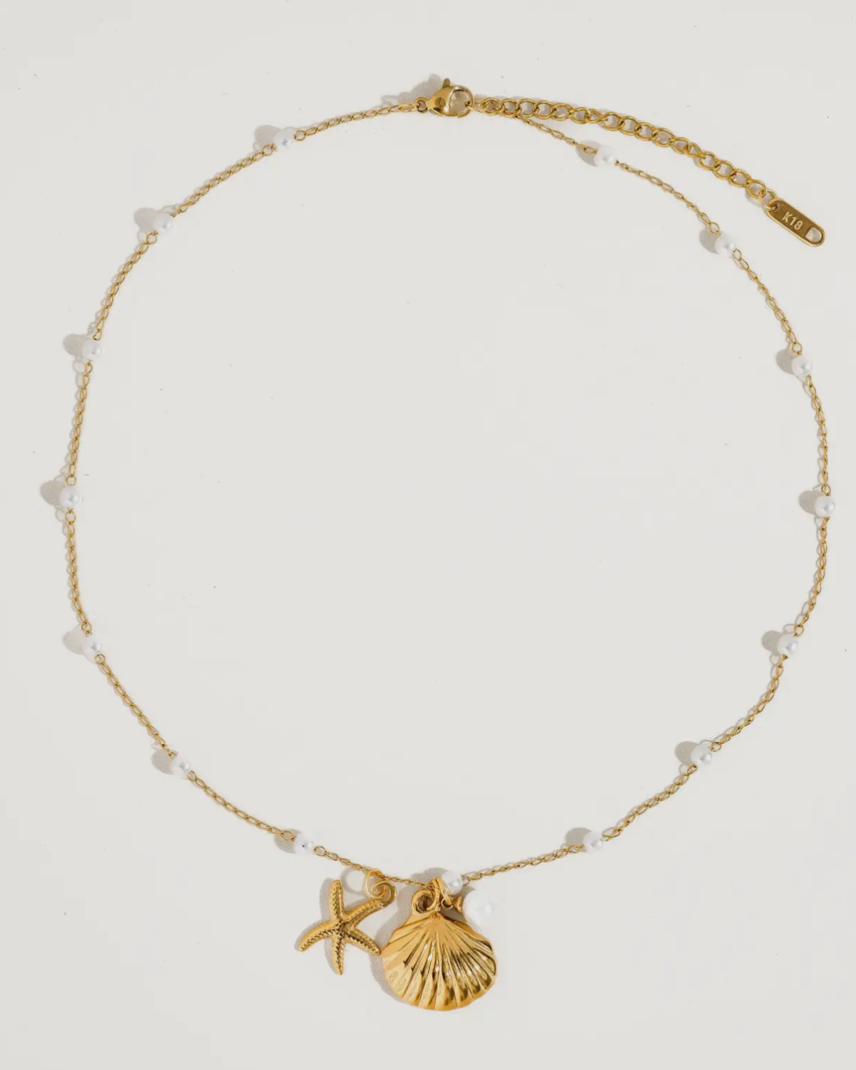 Seashell & Sea Star Pearl Necklace