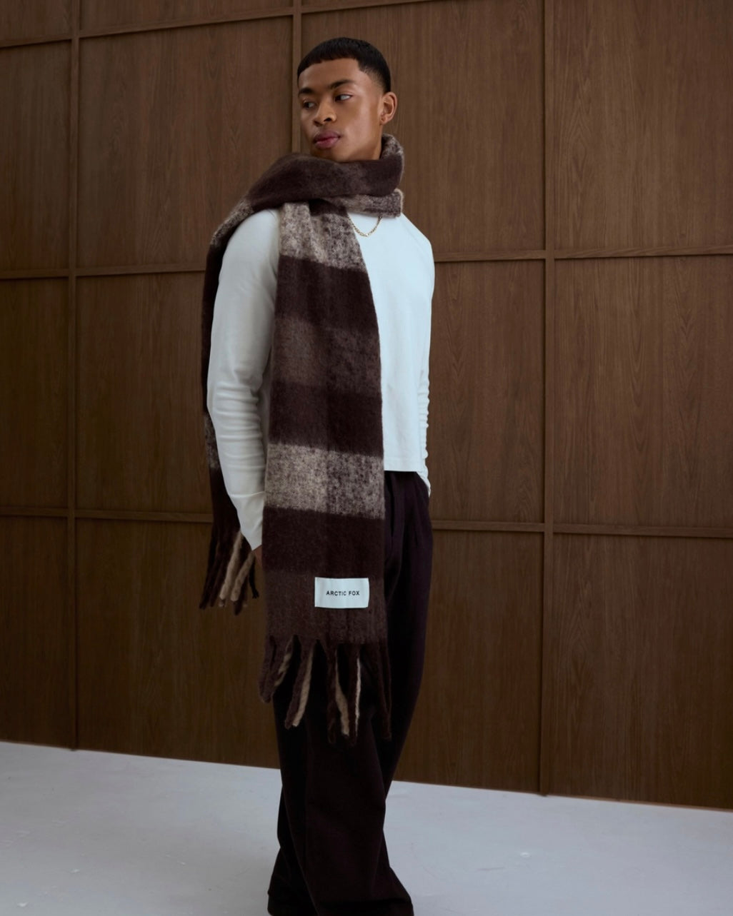 Reyk Scarf Brown Checkered