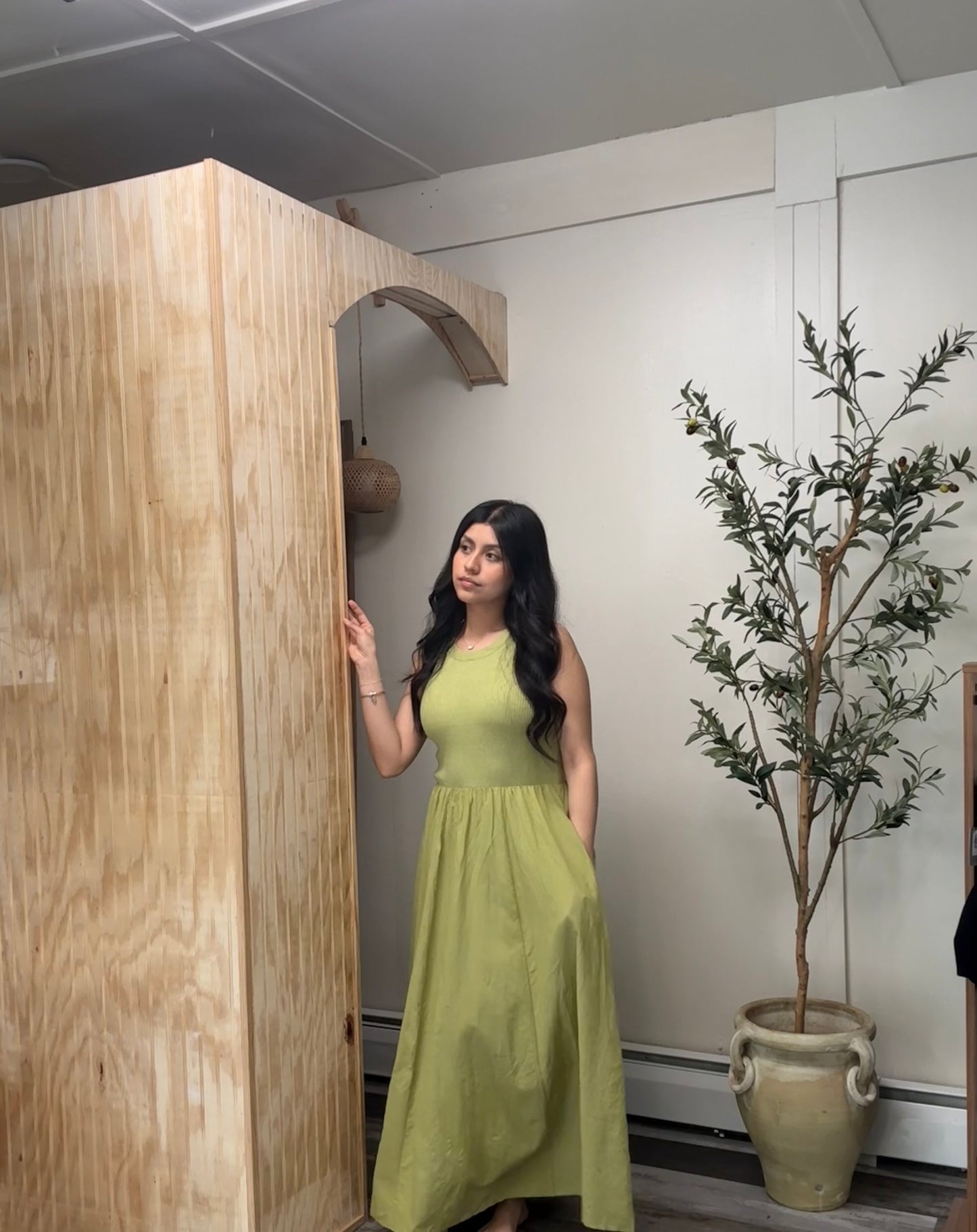 Olive Palm Dress