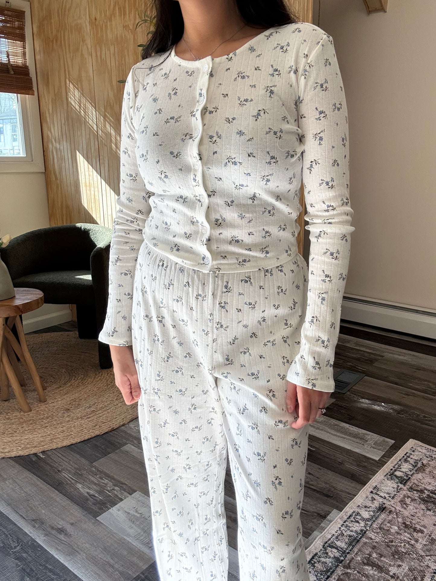Floral Pointelle Pants