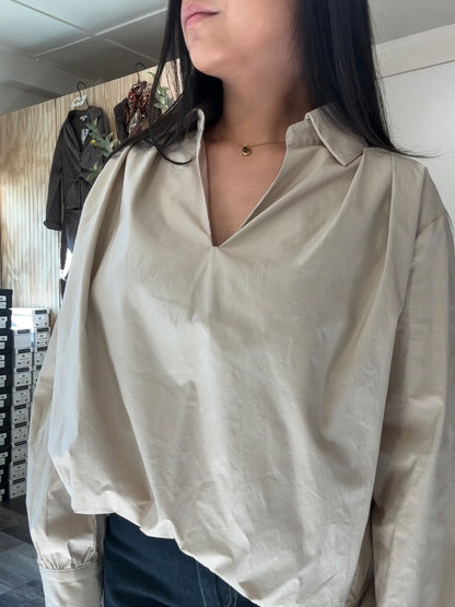 Woven Bubble High Low Shirt