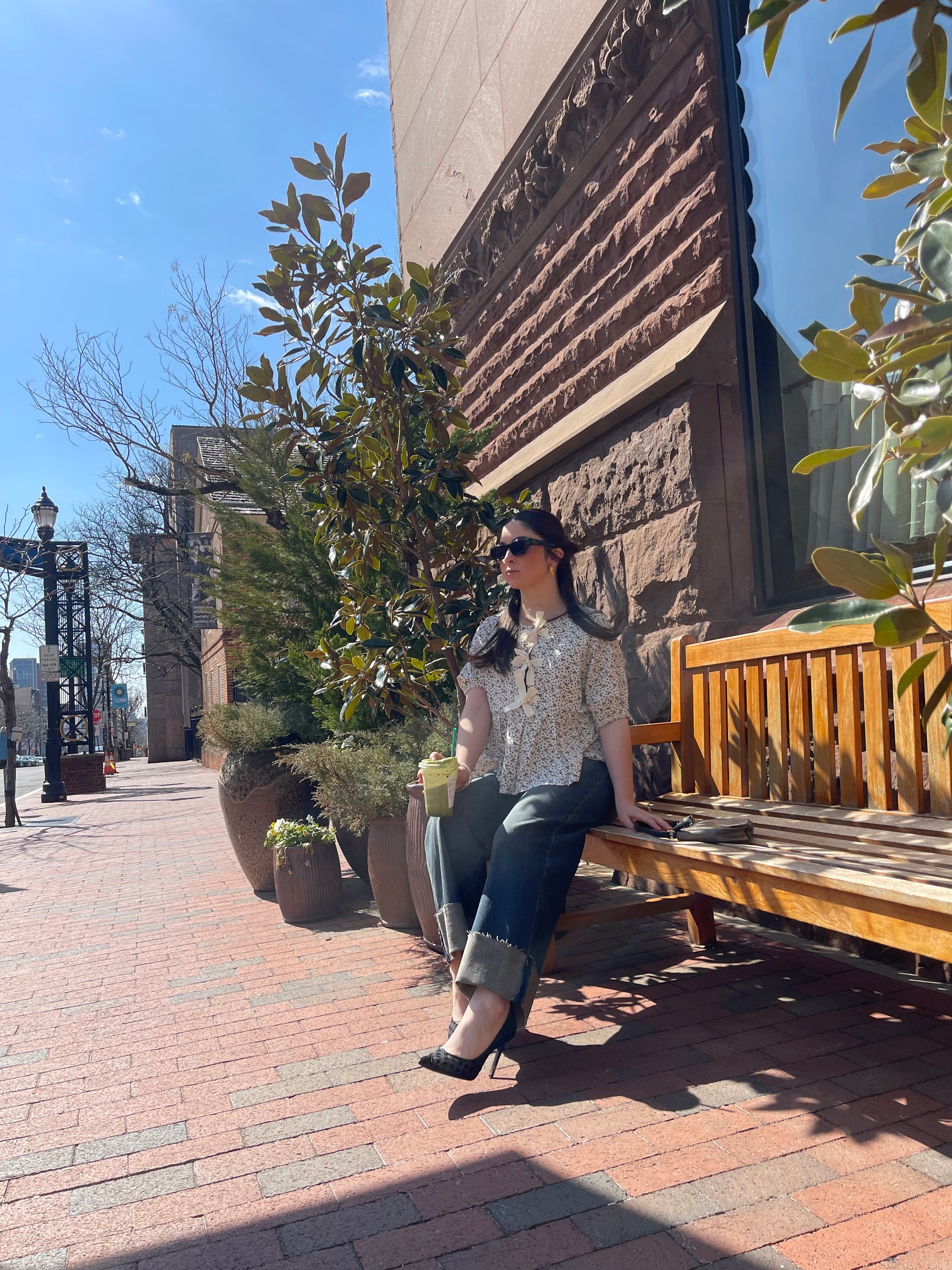 This flirty floral creme top is super breathable and perfect to dress casual or dress it up for a fun date. Round neck design with an adorable bow tie as it adds a touch of playfulness and style. Showcase your unique charm for your various occasions this spring and summer. LINING 100% COTTON