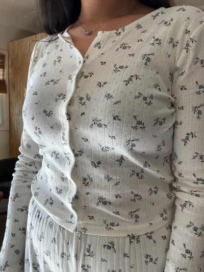 Floral Pointelle Cardigan
