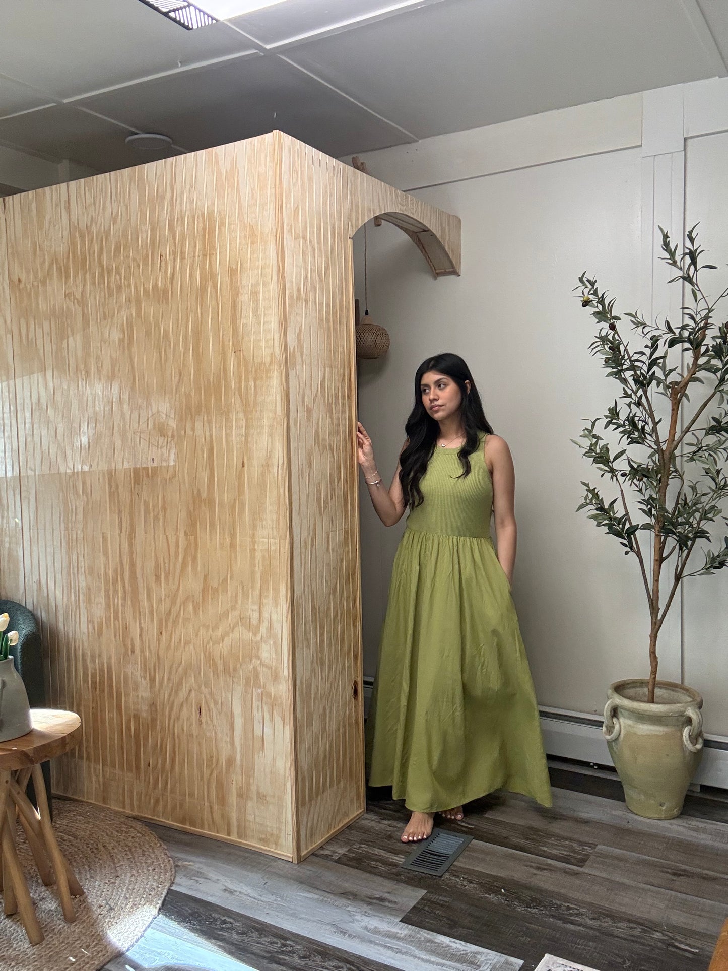 Olive Palm Dress