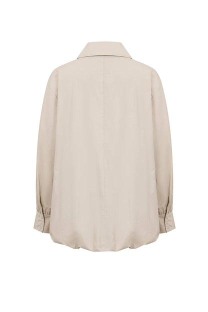 Woven Bubble High Low Shirt