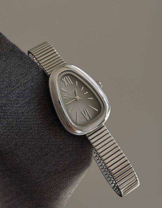 Silver Snake Head Watch