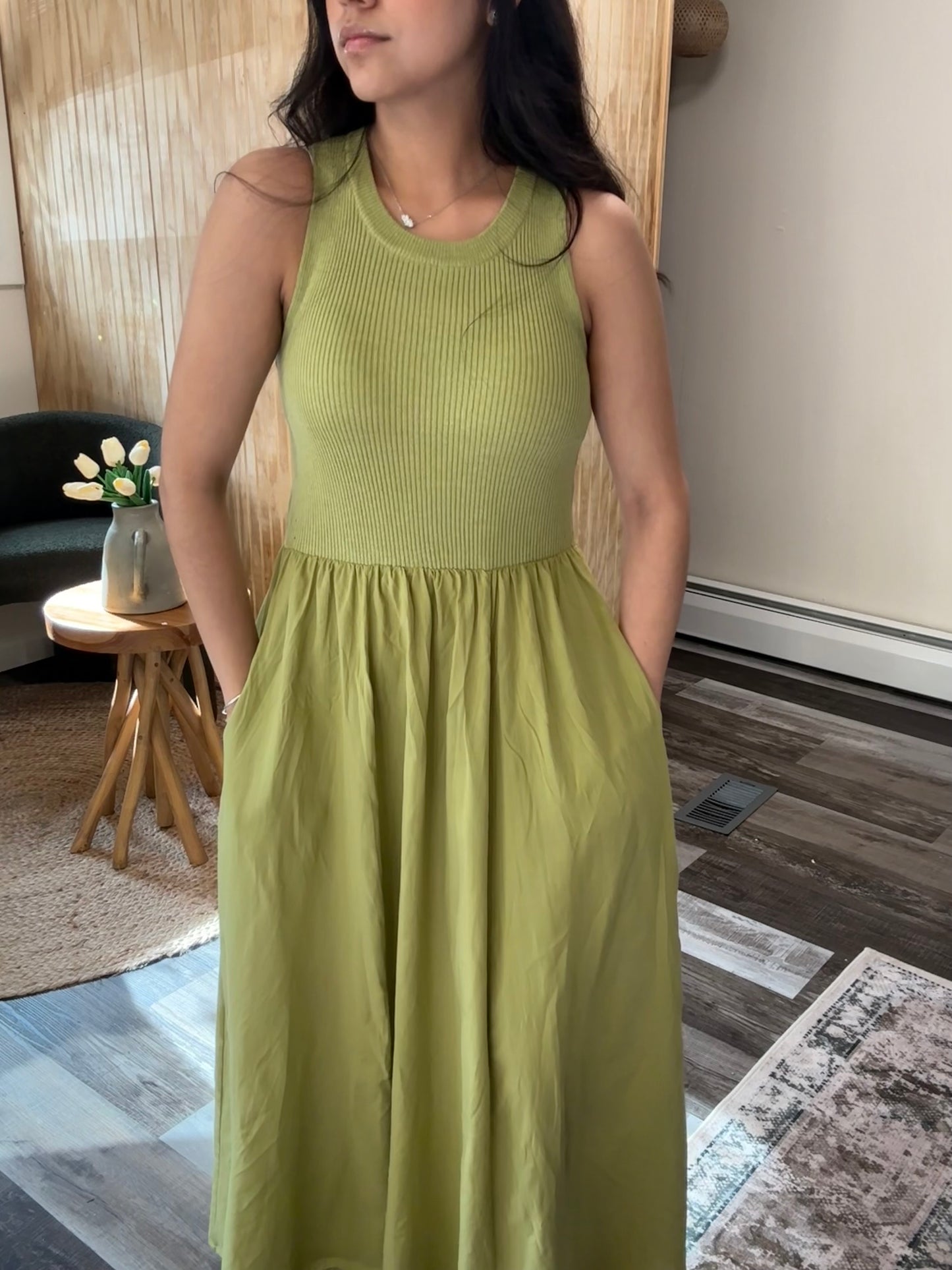 Olive Palm Dress