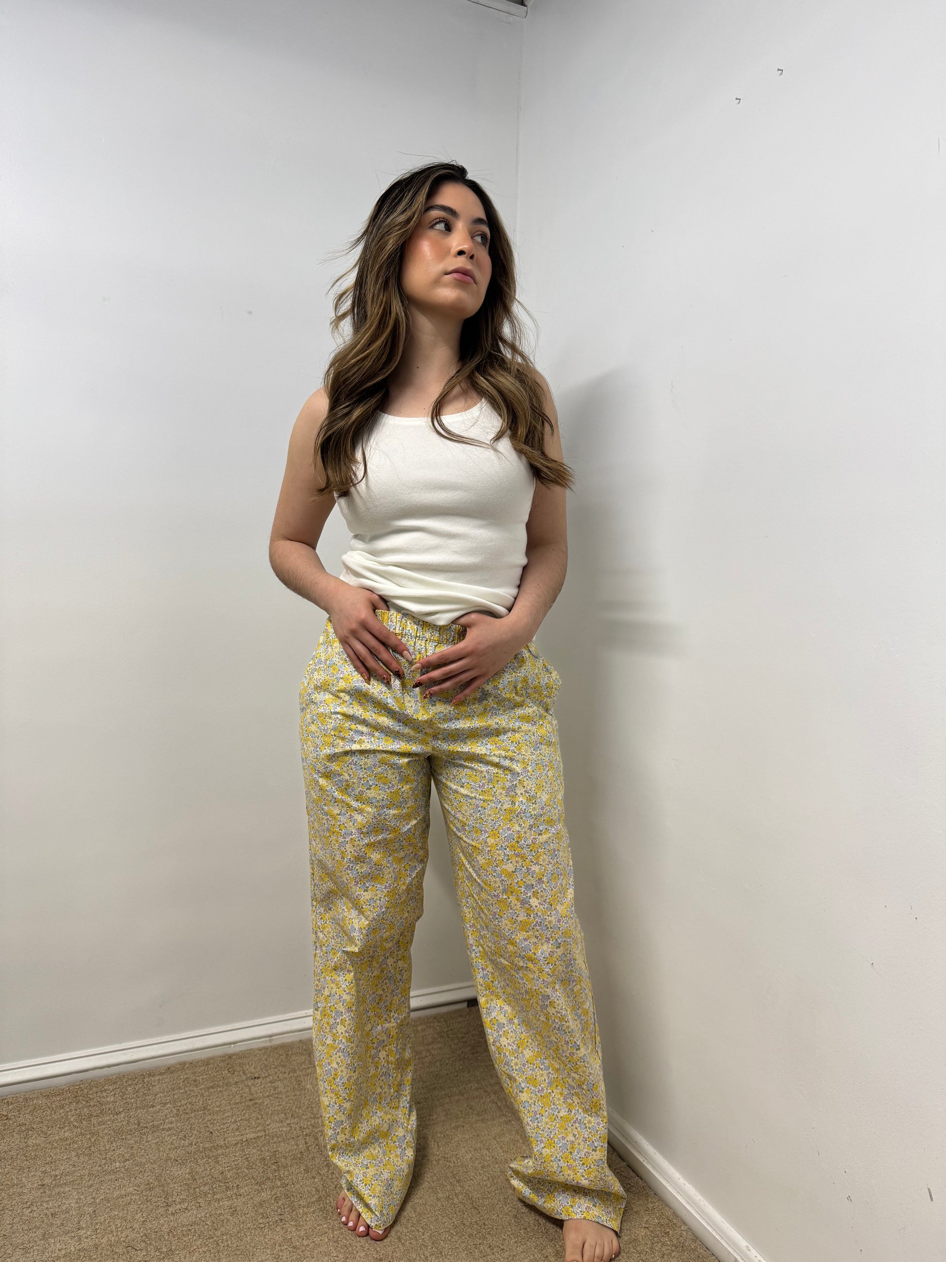 Butter yellow boxer pants 
