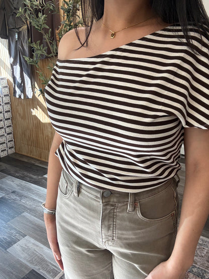 Striped Asymmetrical Top