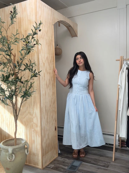 Blue Embroidery Dress