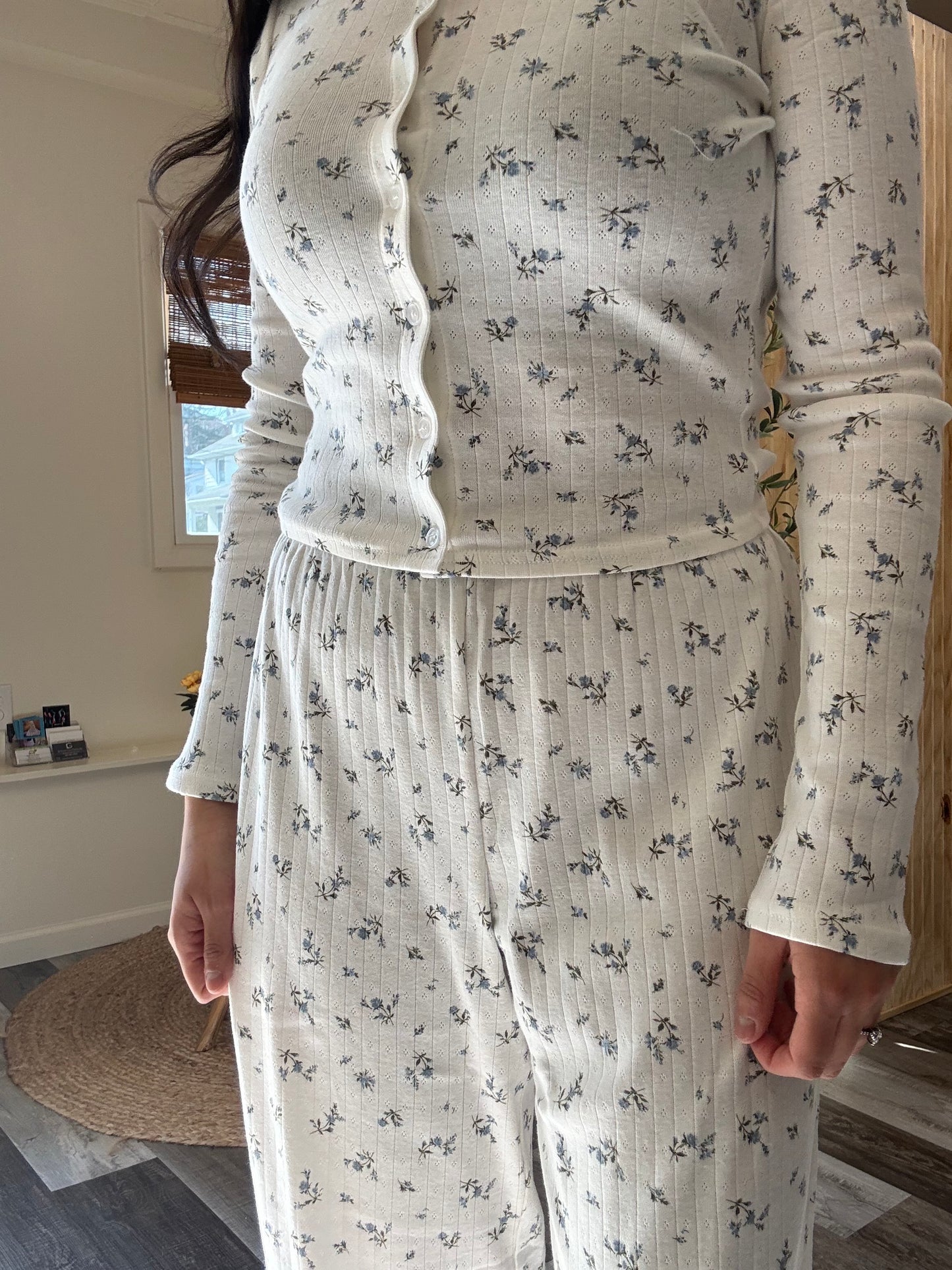 Floral Pointelle Pants