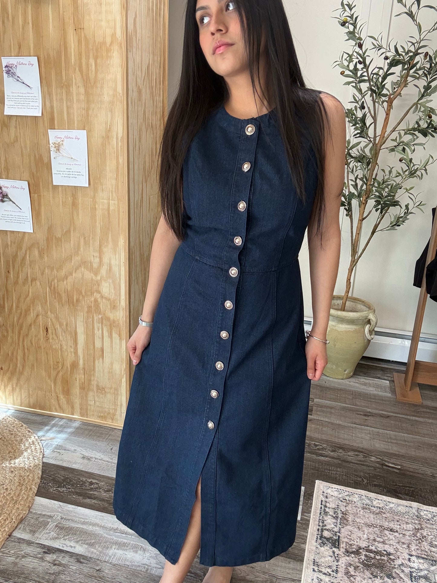 Button Denim Dress