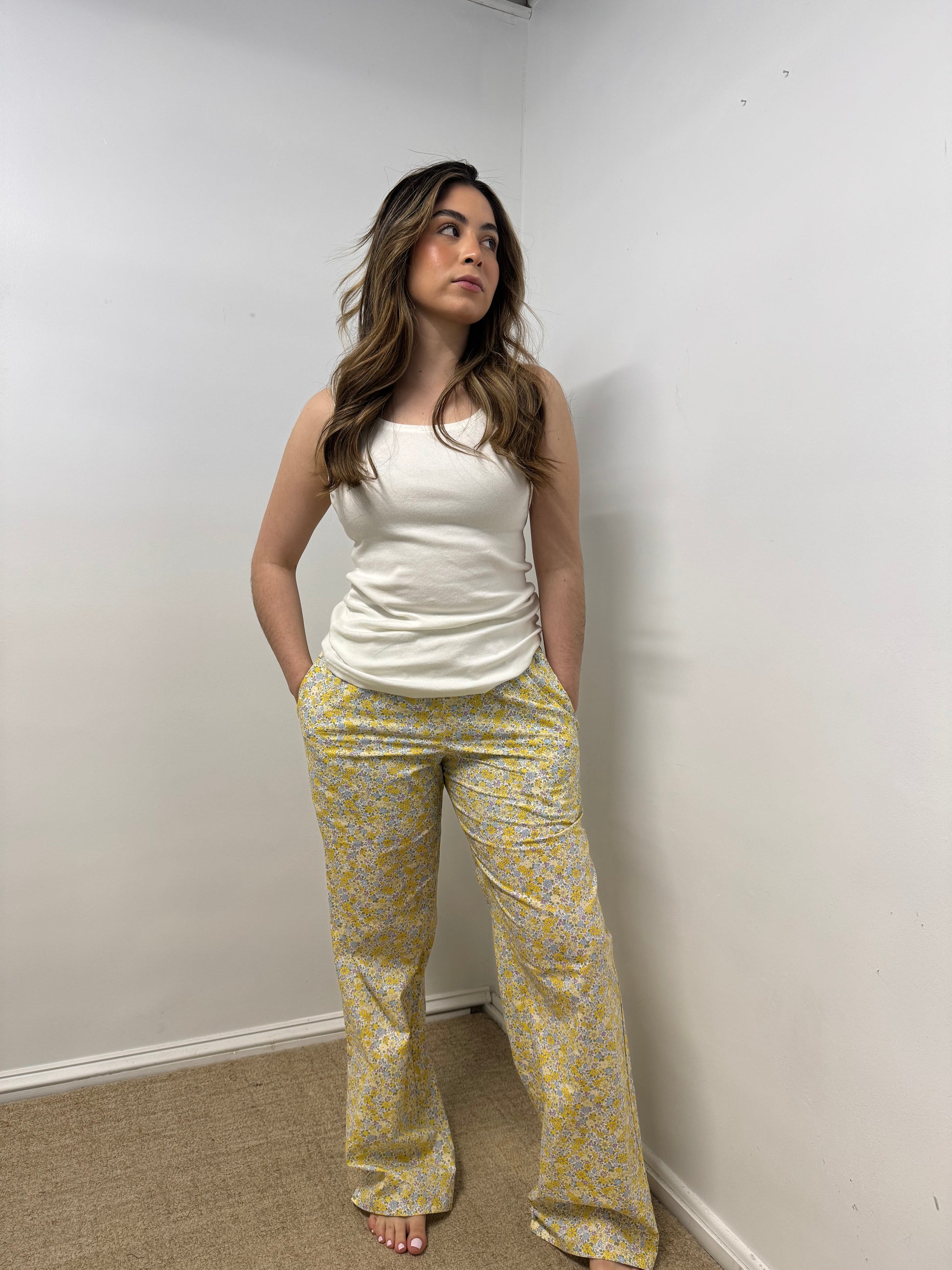 Floral butter yellow outfit 