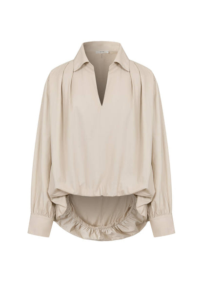 Woven Bubble High Low Shirt